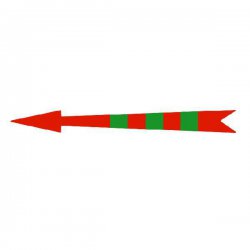 Xplo - Freccia di marcatura adesiva rossa in caratteri verdi