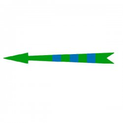 Xplo - Freccia di marcatura adesiva verde con segni blu