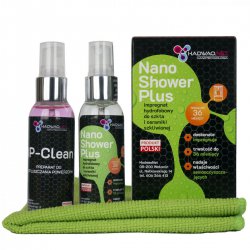 Hadwao - un set di preparati per impregnare il vetro nella cabina doccia Nano Shower Plus